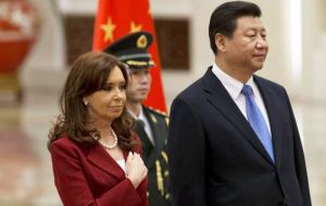 En febrero Cristina Fernández visitó Beijing donde se reunión con Xi Jinping y se firmaron varios acuerdos en el marco de la 'relación estratégica'