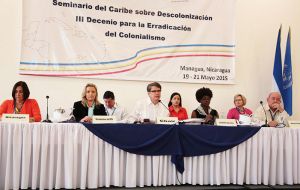 La mesa que presidió la reunión de la asamblea Pre-24 que se desarrolló en Managua   