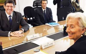 Lagarde estuvo reunida con la presidenta Dilma Rousseff y el ministro Levy un día previo al anuncio oficial 