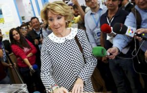 “Tendríamos la alcaldía siempre que no haya un pacto entre otros partidos”, afirmó la candidata conservadora a la alcaldía madrileña, Esperanza Aguirre