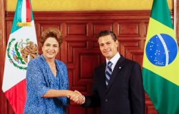 En la primera visita oficial de Rousseff a México, los presidentes de las dos mayores economías latinoamericanas firmarán seis acuerdos