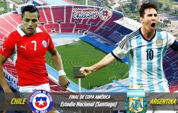 Los seleccionados de Argentina y Chile se medirán este sábado en Santiago por la corona de la Copa América, un duelo deportivo enmarcado por la rivalidad. 