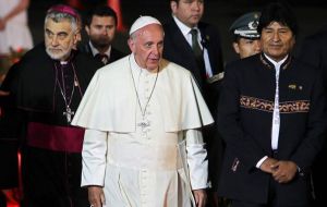En La Paz el Papa instó a un diálogo “franco y abierto” para “evitar conflictos con los países hermanos”, y citó el problema de la salida al mar que Bolivia pide