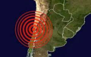 El sismo también se sintió con fuerza en cinco provincias argentinas: San Juan, Mendoza, Córdoba, Catamarca, La Rioja y Jujuy.