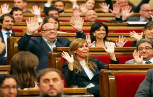 Rajoy compareció apenas una hora después de que la Cámara catalana aprobara la moción independentista aprobada por 72 votos contra 63