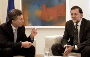 Macri y Rajoy mantienen una relación fructífera y plena desde hace años, ya que sus respectivos partidos forman una alianza a nivel global