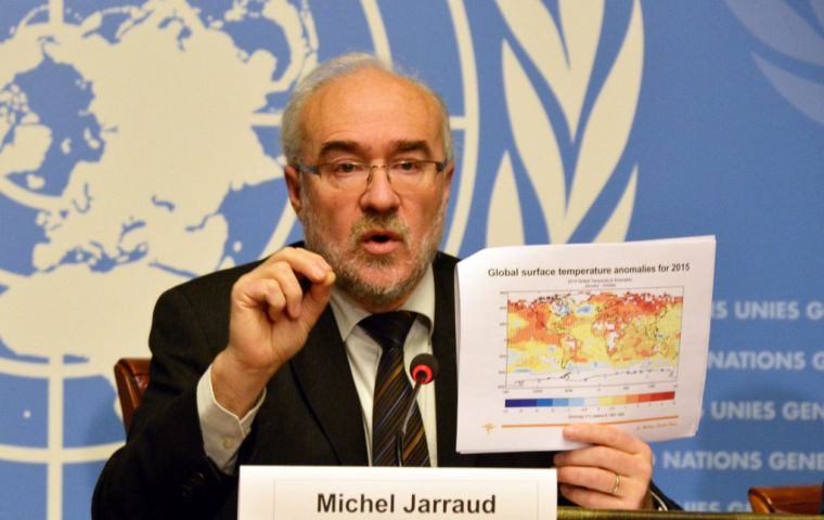 ”El estado del clima mundial en 2015 hará historia por varios motivos”, declaró el secretario general de la OMM, Michel Jarraud. 