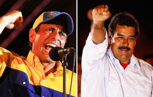 En las presidenciales de 2013, el opositor Henrique Capriles obtuvo 7.363.980 votos, (49,12%), y Maduro 7.587.579 votos (50,61%) según los datos oficiales.