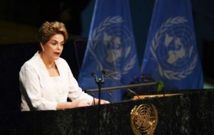 Rousseff centró su discurso en el cambio climático y tan solo reservó unas pocas palabras al final para destacar el “grave” momento que atraviesa el país.