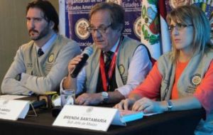 La Misión de Observación Electoral de OEA estuvo encabezada por el ex-canciller de Uruguay Sergio Abreu y desplegó en el país a 74 expertos y observadores