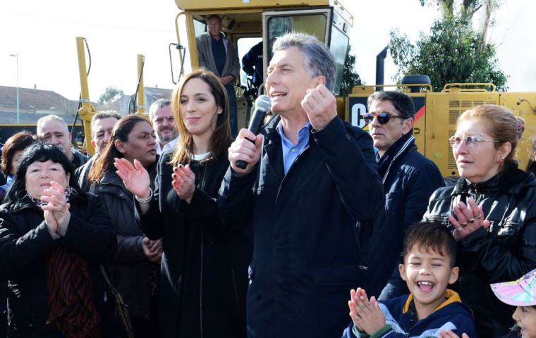 “Hay que usar la energía para construir, no para agredir”, expresó Macri durante su discurso, que estuvo interrumpido por abucheos y silbidos.