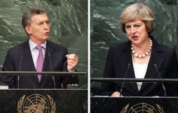Según el Foreign Office “nunca se habló del tema de soberanía de islas Falklands en la breve reunión informal que May y Macri mantuvieron en Nueva York”