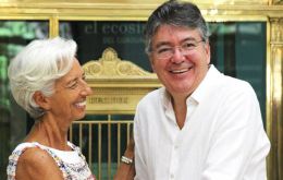 Lagarde reiteró la ayuda crediticia luego de sostener un encuentro con el ministro de Hacienda, Mauricio Cárdenas, en Cartagena de Indias