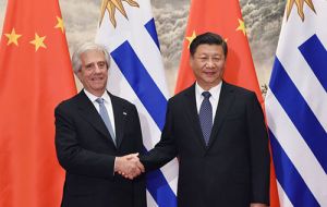 La semana pasada el presidente de Uruguay, Tabaré Vázquez, encabezó la comitiva oficial de autoridades y empresarios que hizo una gira por China.