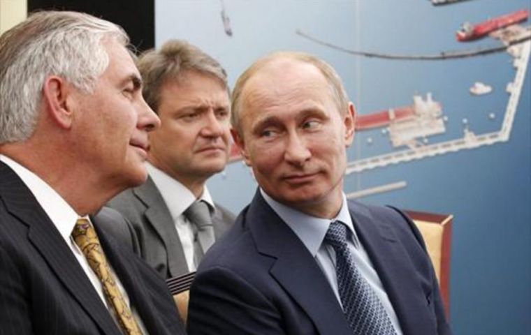 La relación Tillerson-Putin fue la clave para ser escogido por Trump, ya que el presidente electo desea mejorar las relaciones con Moscú, deterioradas por Crimea