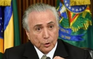 “Brasil tiene prisa y yo también”, declaró Michel Temer en un ”mensaje de renovada esperanza” e insistió en que se está tomando medidas para impulsar el crecimiento.