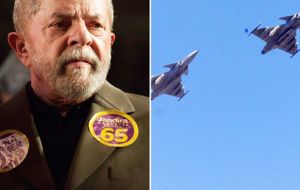 Lula fue acusado de interceder para que el gobierno declarara a la empresa sueca Saab vencedora de la licitación abierta para la compra de 36 aviones caza.