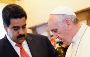  Francisco recibió al presidente Nicolás Maduro en el Vaticano en octubre pasado 