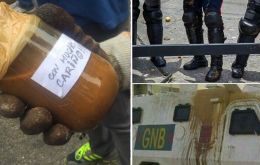 Con nombre alusivo a los cócteles molotov, llevan escritas en su exterior frases como “con mucho cariño” y son arrojadas a los policías y a las tanquetas antimotines