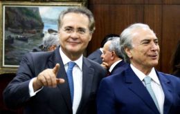 El senador jefe del bloque PMDB, Renán Calheiros pidió a Temer “una salida negociada” y propuso que el Congreso elija en forma indirecta un sucesor