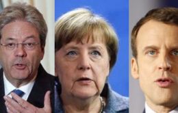   “El Acuerdo de París es una ”piedra angular de la cooperación entre países”, sostuvo el comunicado de Paolo Gentiloni, Angela Merkel, y Emmanuel Macron