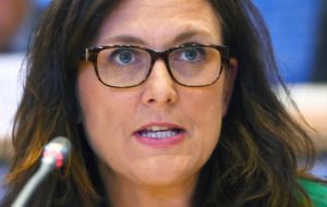 “Creo firmemente que podemos llegar a un acuerdo equilibrado y mutuamente beneficioso”, dijo  Malmström.
