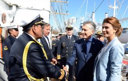 El presidente agradeció a la tripulación de la fragata Libertad que desde el 22 de junio pasado está recorriendo puertos europeos en el marco de su viaje anual