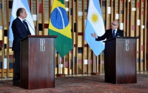 En Brasilia los cancilleres de Argentina y Brasil, Jorge Faurie y Aloysio Nunes coincidieron en que es necesario que Mercosur elimine las trabas al comercio