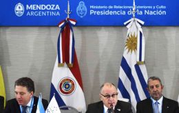 El canciller argentino Jorge Faurie brindó el informe de los seis mese de gestión del gobierno del presidente Mauricio Macri