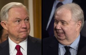 Trump reaccionó furioso porque se reveló que el Fiscal General, Jeff Sessions, habló sobre su campaña de Trump con el embajador ruso Sergei Kislyak