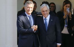 Los Jefes de Estado se reunieron antes de la ceremonia de asunción de Piñera, y Macri llamó a realizar proyectos para mejorar “la integración física y energética”