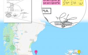 Según se informó a Diputados con coordenadas cercanas a Falklands/Malvinas, el ARA San Juan siempre navegó dentro de la zona de exclusión