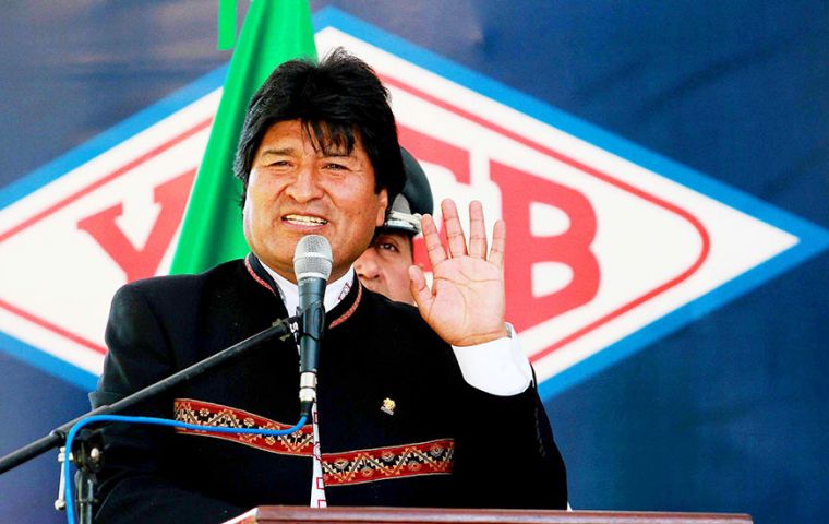 “Vamos a seguir mejorando las reservas de gas que tiene el pueblo boliviano”, proclamó el mandatario Evo Morales 