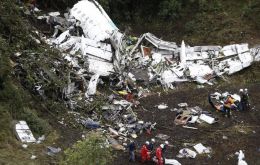 El jet con 77 ocupantes se precipitó a tierra el 28 de noviembre de 2016 cuando estaba por llegar a la ciudad colombiana de Medellín.