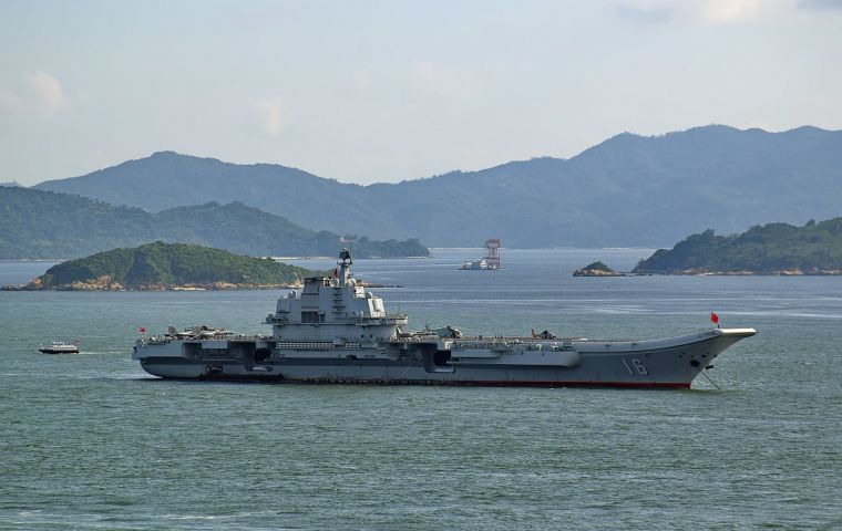 El portaaviones chino Liaoning ha pasado junto a Taiwán en tres ocasiones desde el principio de año (4 de enero, 20 de marzo y 19 de abril). 