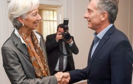  ‘Hace minutos hablé con Christine Lagarde, su directora, y nos confirmó que vamos a arrancar hoy mismo a trabajar en un acuerdo” dijo Macri 
