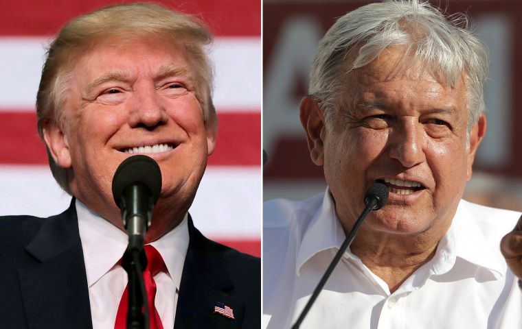 “Felicitaciones a Andrés Manuel López Obrador al convertirse en el siguiente Presidente de México. Espero con ansias trabajar con él” decía el tuit de Trump 