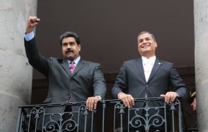 Maduro pidió “cese a la persecución contra los líderes auténticos de nuestra América” y se solidarizó con Correa, estrecho aliado de Venezuela y Bolivia
