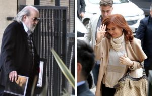 Cristina Fernández acudió cerca de las 11:00 horas a los tribunales, donde había sido citada por Bonadio para ampliar su declaración indagatoria