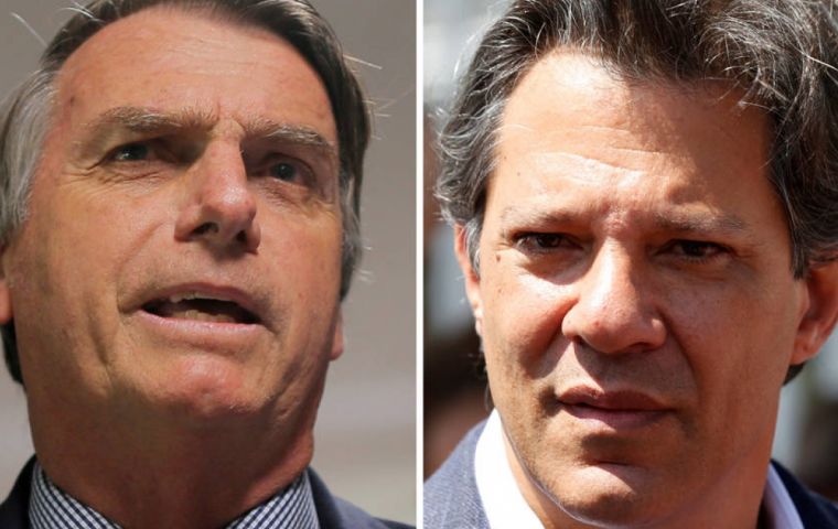 Extrema derecha e izquierda polarizan el electorado, aunque en la segunda vuelta Haddad, podría derrotar a Bolsonaro, según los resultados de este domingo  