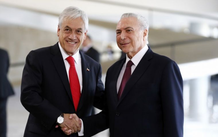 En abril pasado que los presidentes Sebastián Piñera y Michel Temer acordaron llevar adelante un renovado TLC