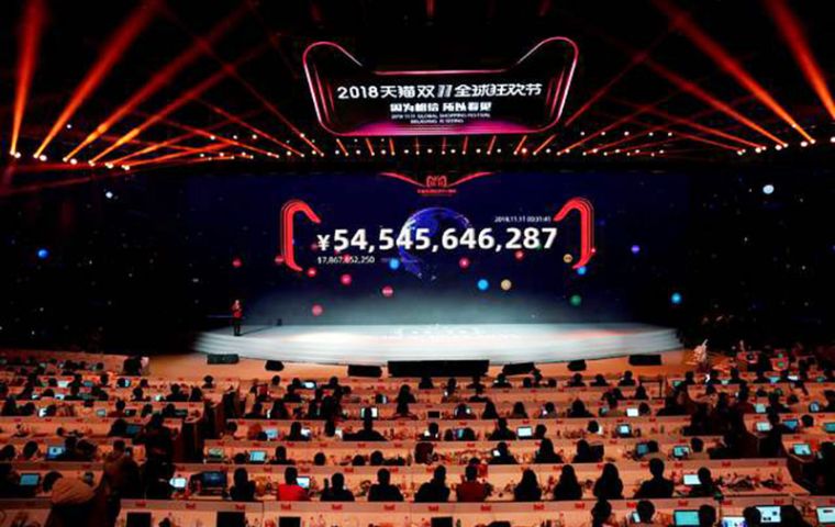 La empresa Alibabá registró ventas por US$ 24.300 millones a las 03:53 hora Beijing, según informó el diario “South China Morning Post”. 