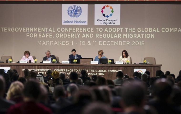 El Pacto Mundial para una Migración Segura, Ordenada y Regular de ONU se aprobó este lunes en la cumbre que se celebra en la ciudad marroquí de Marrakech