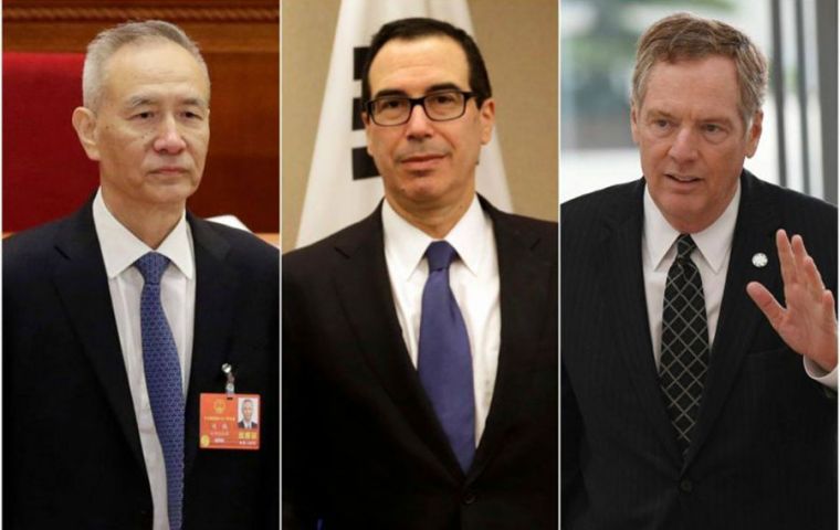 Liu He se reunirá con el representante de Comercio estadounidense, Robert Lighthizer, y con el secretario del Tesoro, Steven Mnuchin (Foto Reuters)