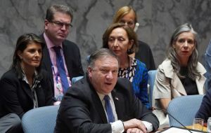 En la reunión extraordinaria del Consejo de Seguridad, convocada Mike Pompeo 19 de un total de 35 países rechazaron “la injerencia extranjera” en Venezuela