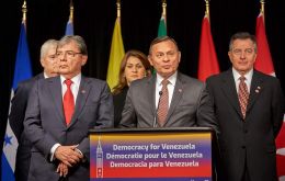  En una declaración suscrita por 11 de sus 14 integrantes, el Grupo de Lima abogó por un cambio de gobierno en Venezuela, “sin uso de la fuerza”