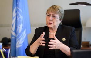 “Una misión de mi Oficina irá a Venezuela la próxima semana para hacer una evaluación del país”, sostuvo Bachelet