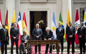 La firma de la declaración fue respaldada por ocho países y no fue suscrita por Uruguay ni Bolivia