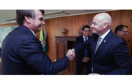 En la reunión en el Palacio de Planalto, junto a Bolsonaro e Infantino también participó el presidente de la CBF, Rogério Caboclo