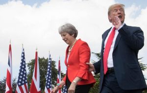 El martes, los compromisos de Trump serán con Theresa May. Ambos se reunirán en Downing Street y posteriormente darán una rueda de prensa.